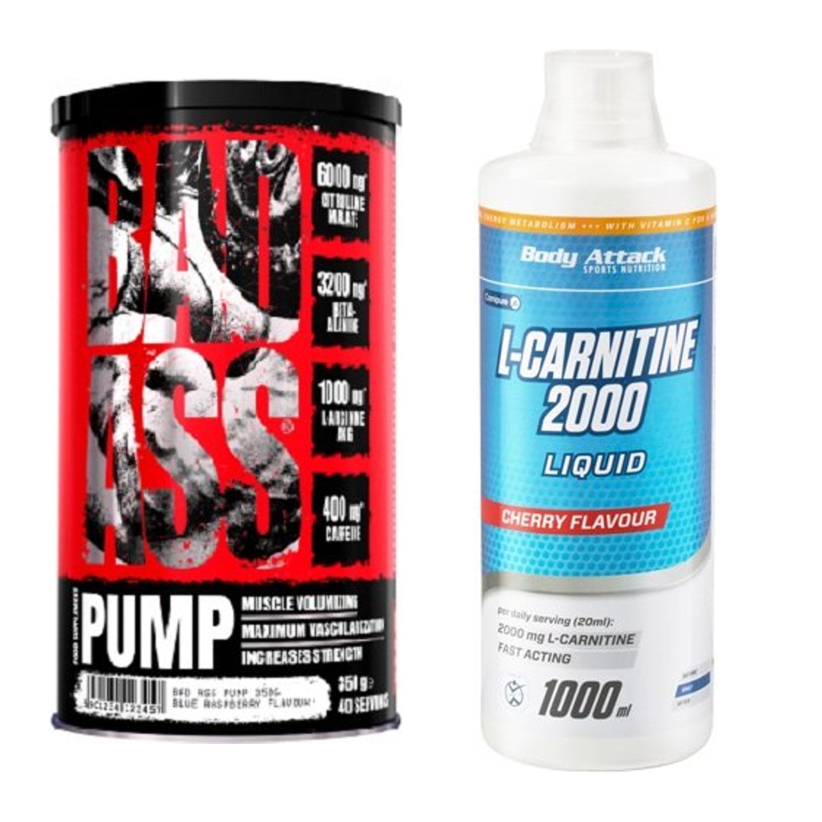 Trainings-Set: BAD ASS Pump + Body Attack L-Carnitine Liquid – alle enthaltenen Artikel