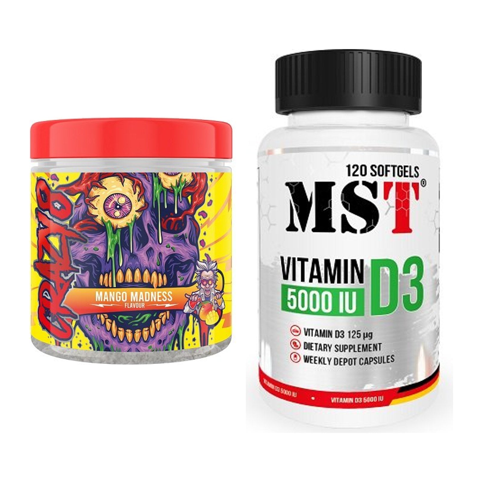 Trainings-Set: Swedish Supplements Crazy + MST Vitamin D3 5000IU 120 – alle enthaltenen Artikel