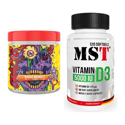 Trainings-Set: Swedish Supplements Crazy + MST Vitamin D3 5000IU 120 – alle enthaltenen Artikel