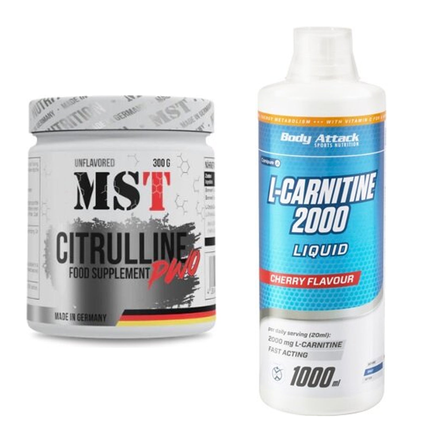Trainings-Set: MST Citrulline Malat 300g + Body Attack L-Carnitine – alle enthaltenen Artikel