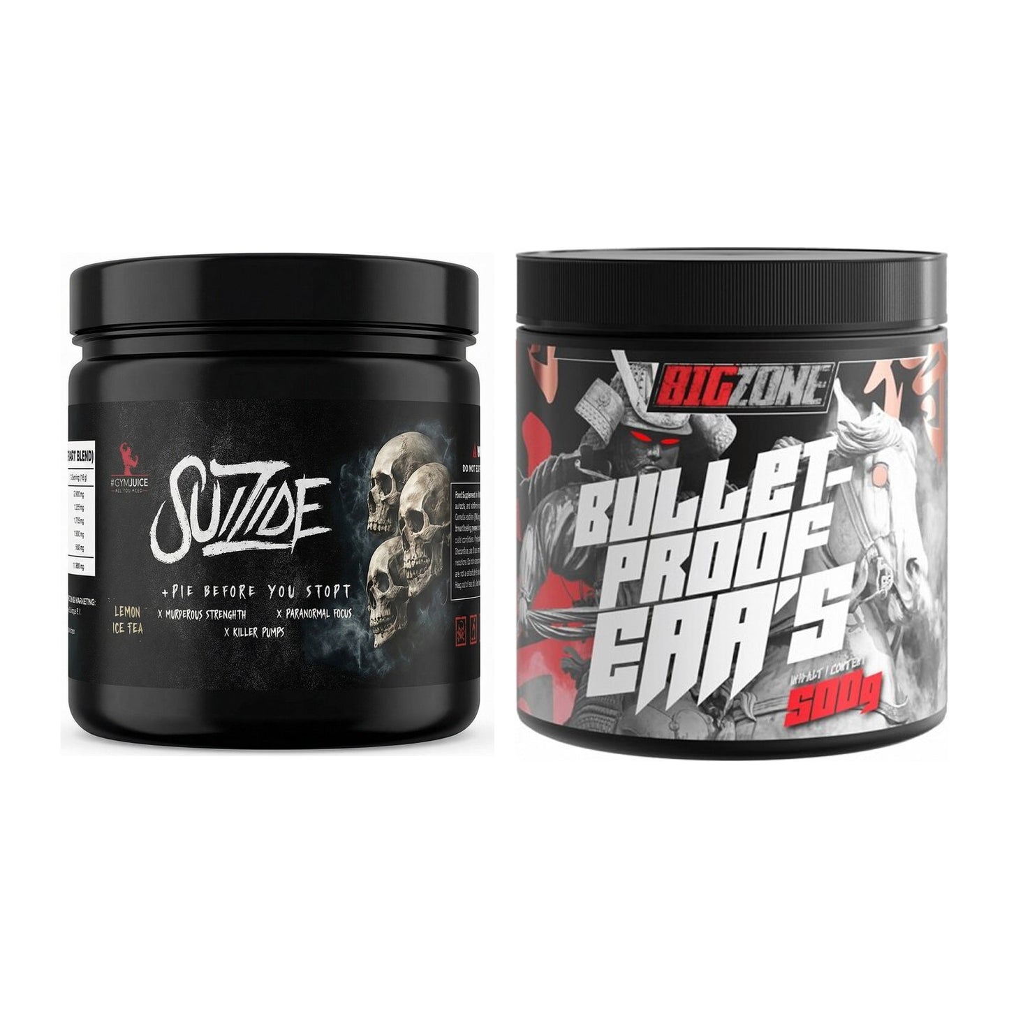 Trainings-Set: #GYMJUICE SUIZIDE Booster + Big Zone Bulletproof EAA's – alle enthaltenen Artikel