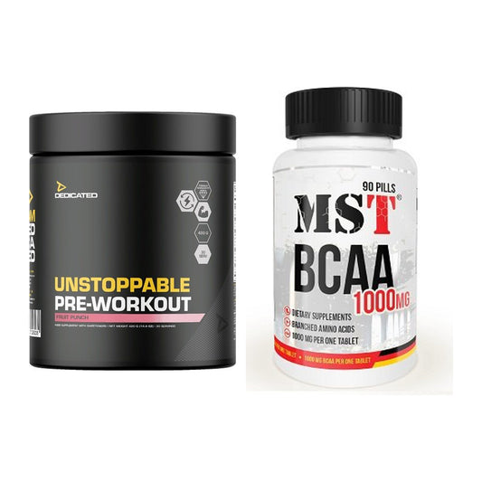 Trainings-Set: Dedicated Unstoppable + MST BCAA 1000 (90 Tabl.) – alle enthaltenen Artikel