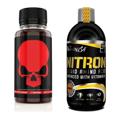Trainings-Set: Genius Nutrition Warcry Liquid + BioTech Liquid Amino – alle enthaltenen Artikel
