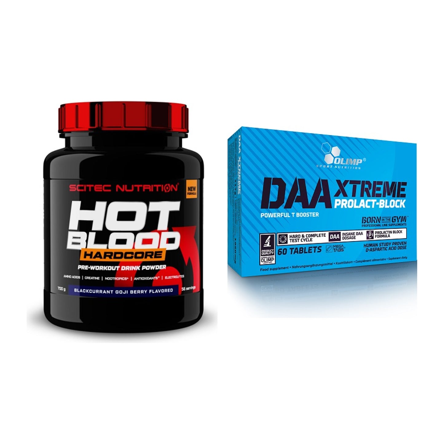 Trainings-Set: Scitec Hot Blood Hardcore + Olimp DAA Xtreme – alle enthaltenen Artikel
