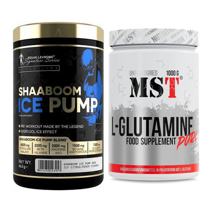 Trainings-Set: Kevin Levrone Shaaboom Ice Pump + MST Glutamine – alle enthaltenen Artikel