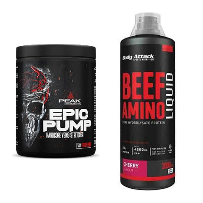 Tréninková sada: Peak EPIC Pump 500g (Fresh + Body Attack Beef Amino - všechny položky v ceně