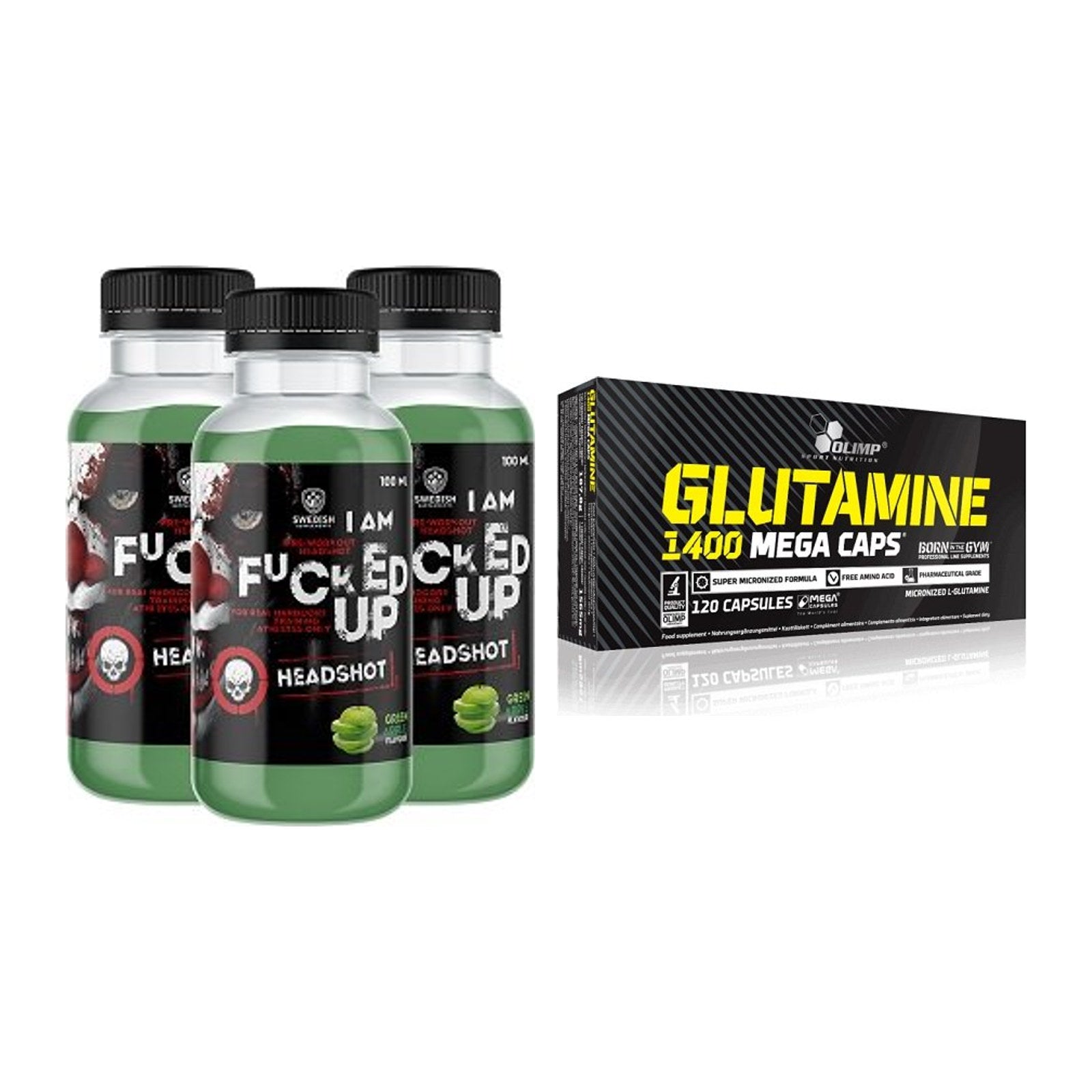 Trainings-Set: Swedish Supplements Fucked + Olimp L-Glutamine Mega – alle enthaltenen Artikel