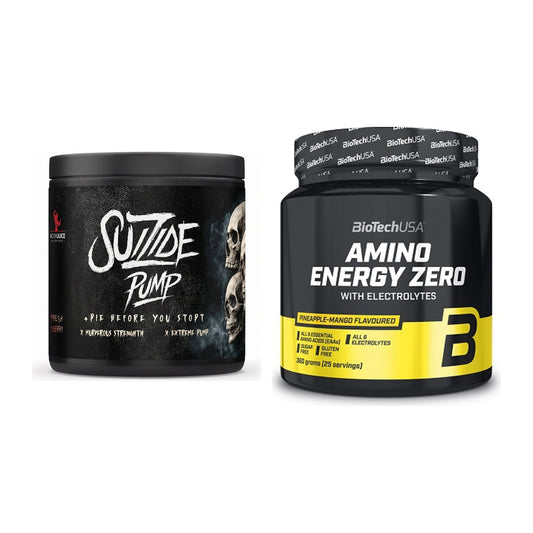 Trainings-Set: #GYMJUICE SUIZIDE PUMP + BioTech Amino Energy Zero – alle enthaltenen Artikel