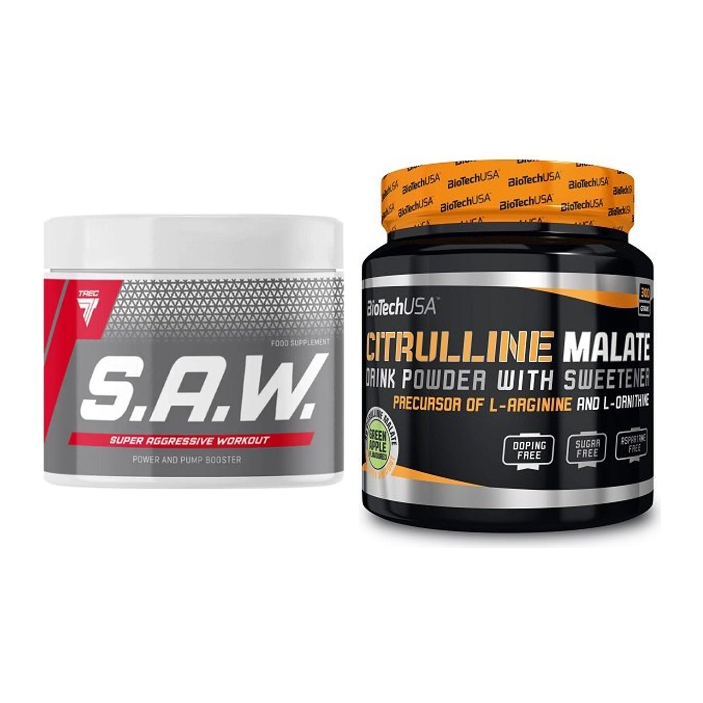 Trainings-Set: Trec Nutrition SAW Booster + BioTech Citrulline Malate – alle enthaltenen Artikel