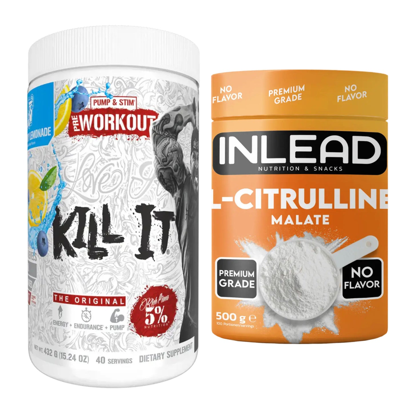 Trainings-Set: Rich Piana 5% Nutrition + INLEAD L-Citrullin Malat – alle enthaltenen Artikel
