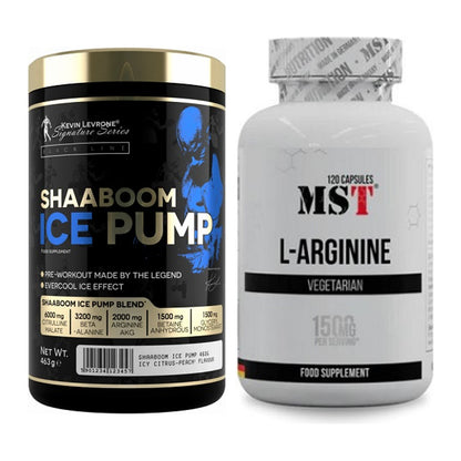 Trainings-Set: Kevin Levrone Shaaboom Ice + MST L-Arginine 120 Kaps. – alle enthaltenen Artikel
