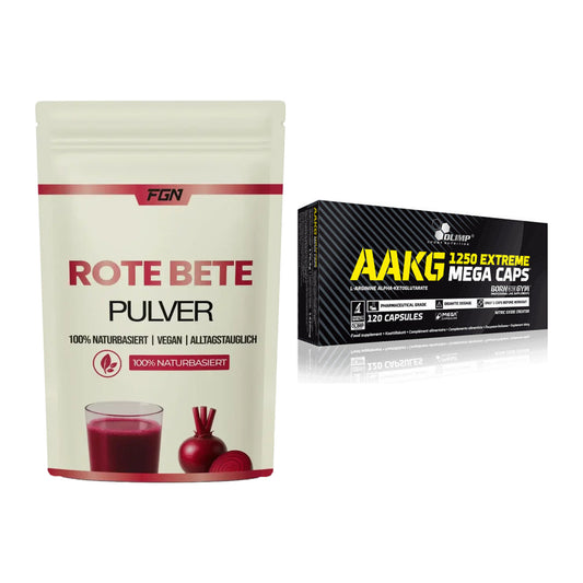 Trainings-Set: FGN Rote Beete Pulver + Olimp AAKG Extreme Mega Caps – alle enthaltenen Artikel