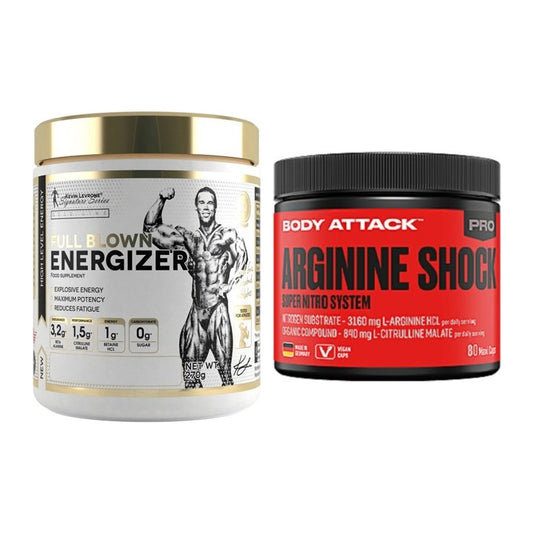 Trainings-Set: Kevin Levrone Full Blown + Body Attack Arginine Shock – alle enthaltenen Artikel
