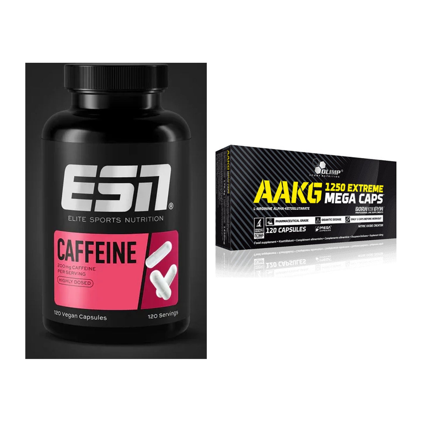 Trainings-Set: ESN Caffeine Caps + Olimp AAKG Extreme Mega Caps – alle enthaltenen Artikel