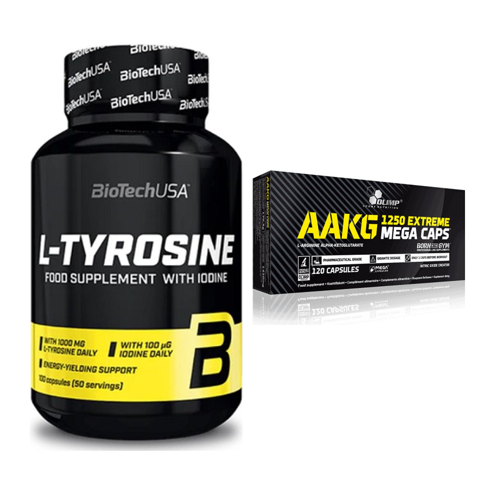 Trainings-Set: BioTech Tyrosine + Olimp AAKG Extreme Mega Caps – alle enthaltenen Artikel