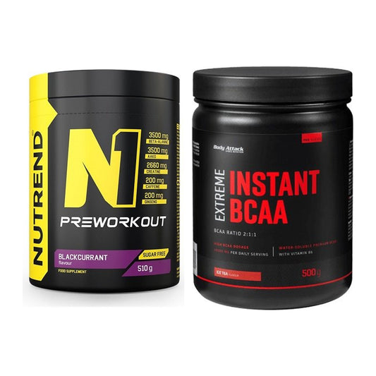 Trainings-Set: Nutrend N1 Preworkout + Body Attack Instant BCAA – alle enthaltenen Artikel
