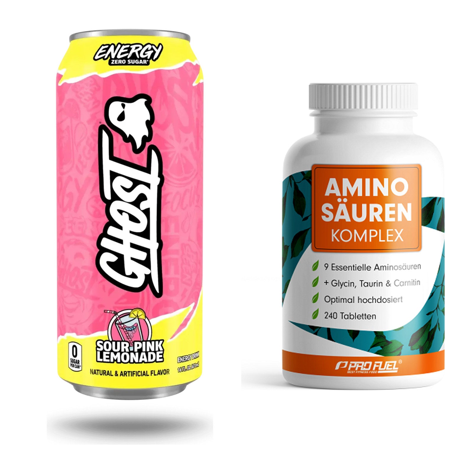 Trainings-Set: Ghost Energy + ProFuel Aminosäuren Komplex 240 – alle enthaltenen Artikel