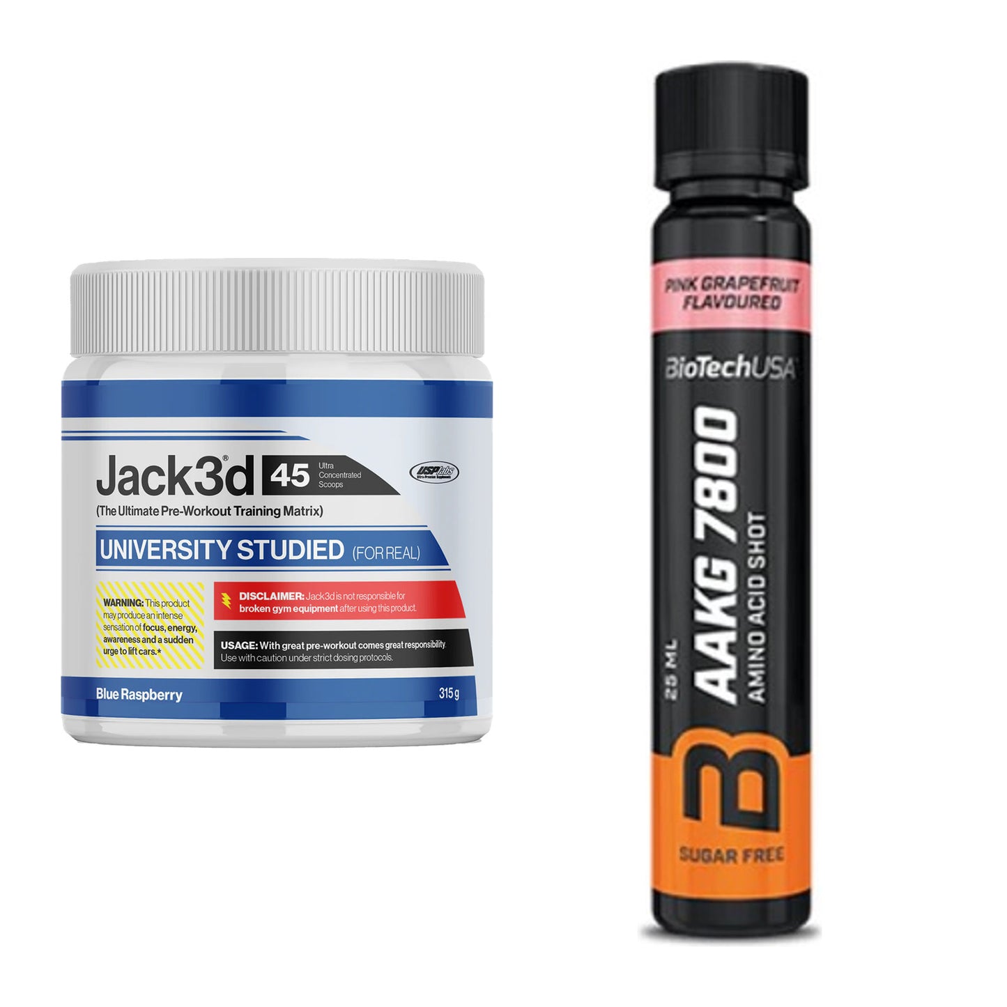 Trainings-Set: USP Labs Jack3d 45 Serv. + BioTech AAKG 7800 – alle enthaltenen Artikel