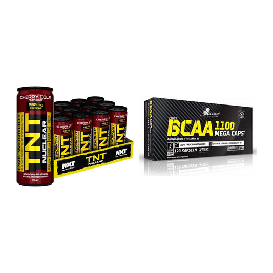 Trainings-Set: NXT Nutrition TNT NUCLEAR + Olimp BCAA Mega Caps – alle enthaltenen Artikel