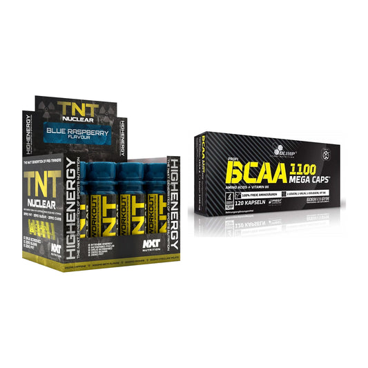 Trainings-Set: NXT Nutrition TNT Nuclear Shots + Olimp BCAA Mega Caps – alle enthaltenen Artikel