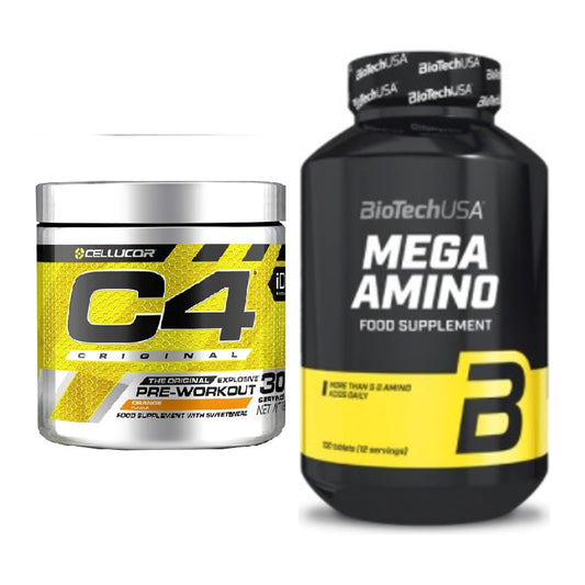 Trainings-Set: Cellucor C4 Original 30Serv. + BioTech Mega Amino – alle enthaltenen Artikel