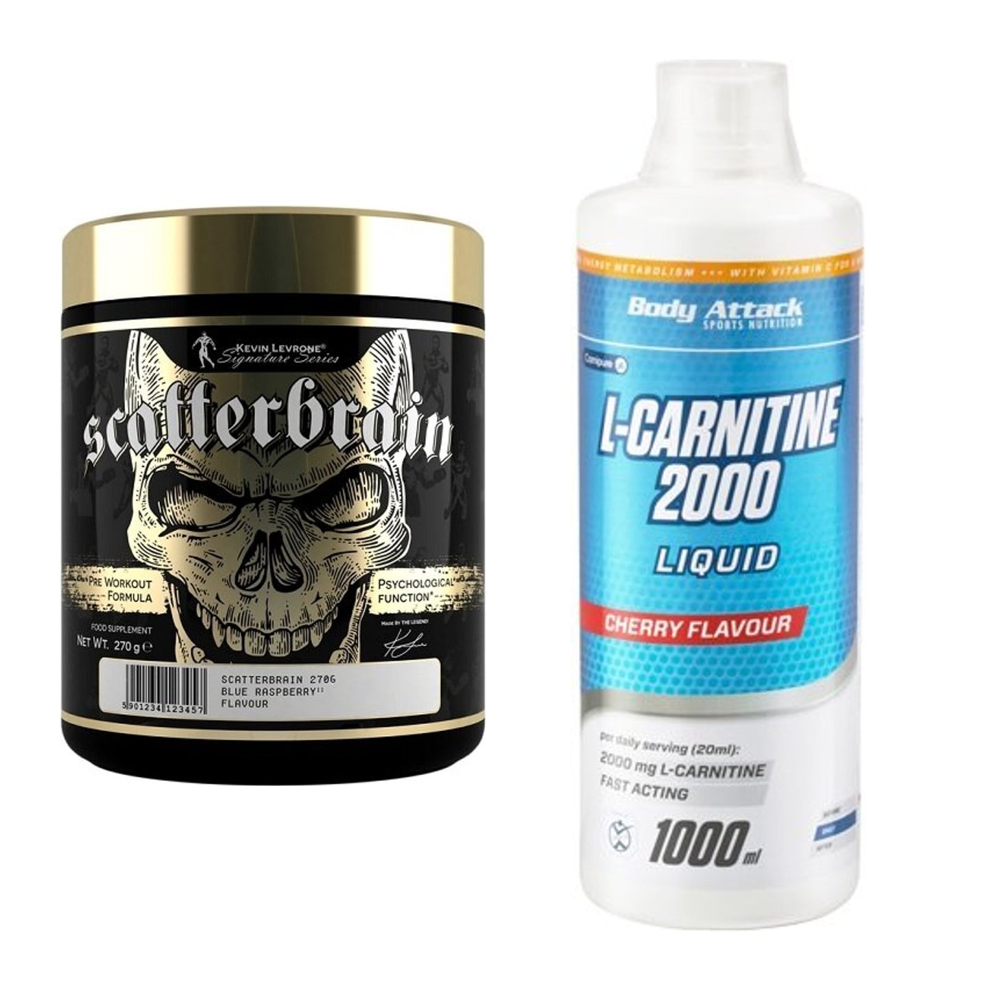 Trainings-Set: Kevin Levrone Scatterbrain + Body Attack L-Carnitine – alle enthaltenen Artikel