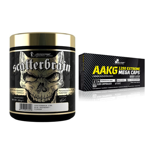 Trainings-Set: Kevin Levrone Scatterbrain + Olimp AAKG Extreme Mega – alle enthaltenen Artikel