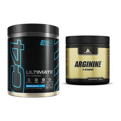 Trainings-Set: Cellucor C4 ULTIMATE 20 Serv. + Peak Arginin – alle enthaltenen Artikel