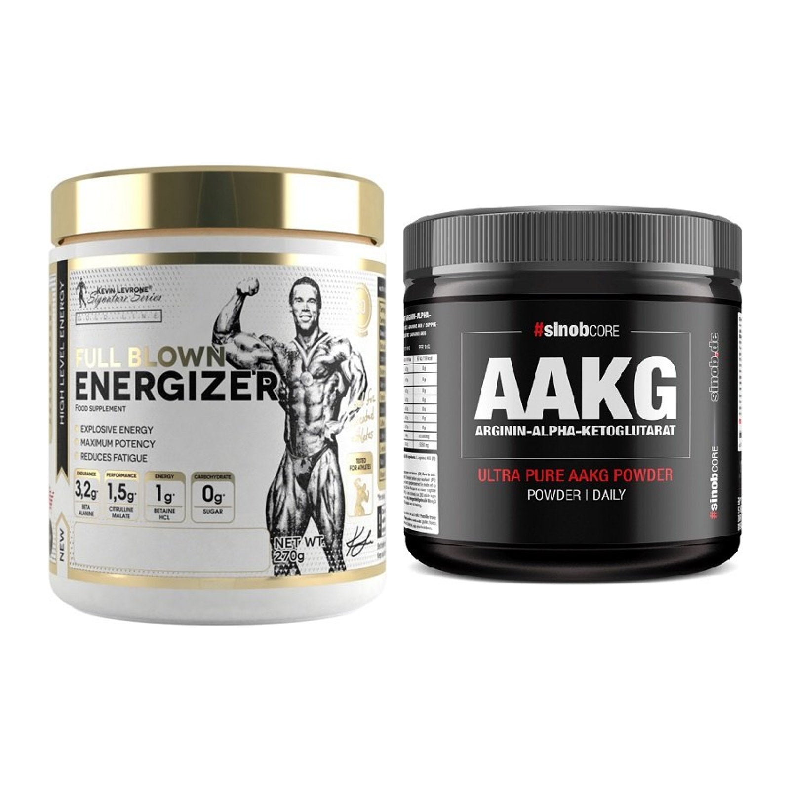 Trainings-Set: Kevin Levrone Full Blown + Sinob Core Arginin AAKG – alle enthaltenen Artikel