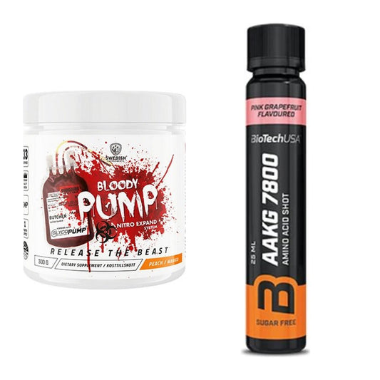 Trainings-Set: Swedish Supplements Bloody Pump + BioTech AAKG 7800 – alle enthaltenen Artikel