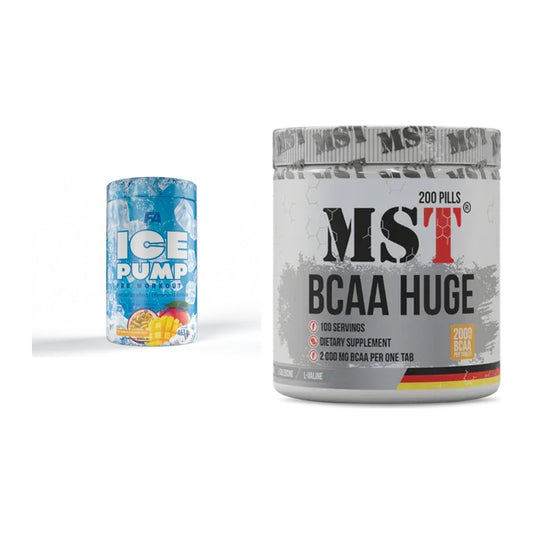 Trainings-Set: FA Nutrition ICE Pump + MST BCAA Huge 200 Tabl./ – alle enthaltenen Artikel