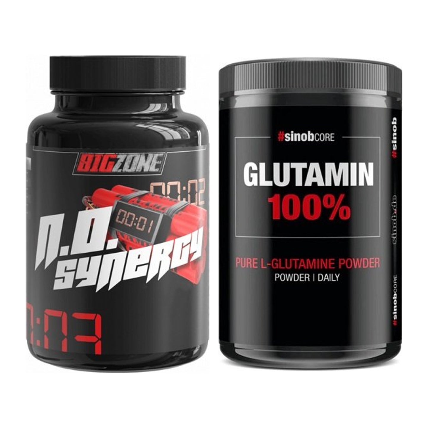 Trainings-Set: Big Zone N.O Synergy + Sinob Core L-Glutamin – alle enthaltenen Artikel