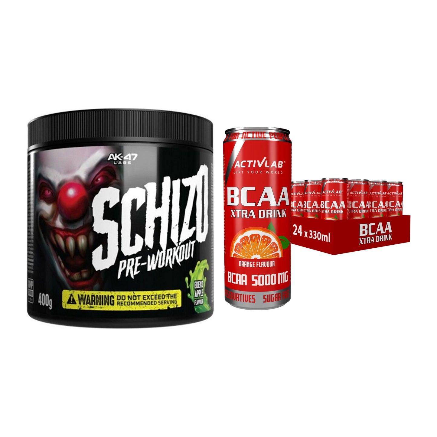 Trainings-Set: AK47 Labs Schizo + Activlab BCAA Xtra Drink – alle enthaltenen Artikel