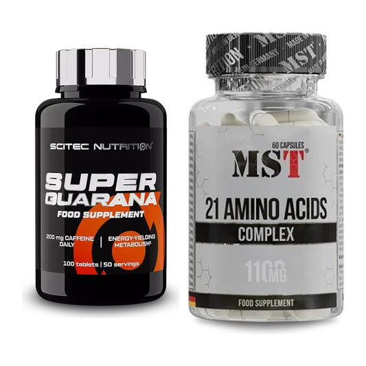 Trainings-Set: Scitec Super Guarana 100 Tabl. + MST 21 Amino Acids – alle enthaltenen Artikel