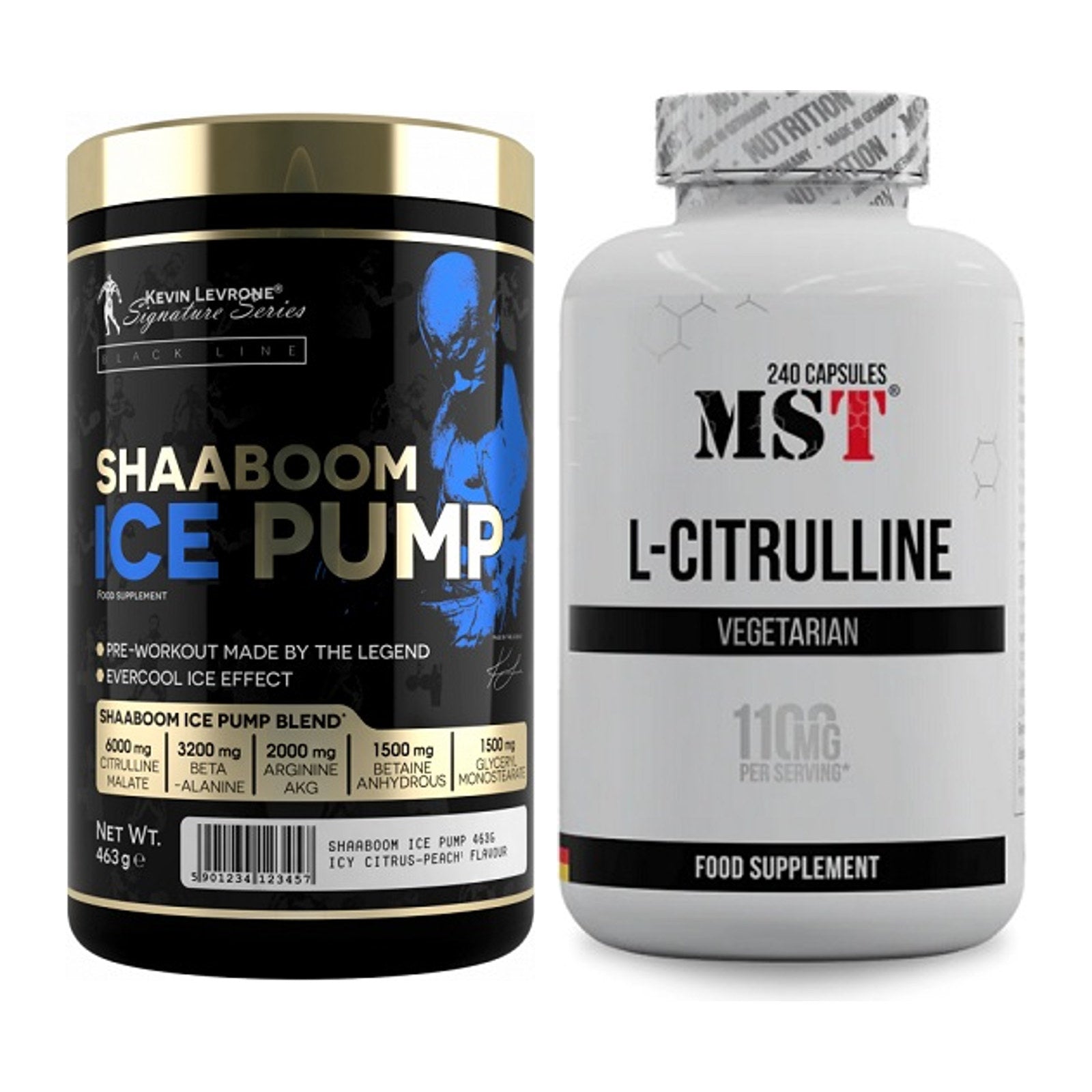 Trainings-Set: Kevin Levrone Shaaboom Ice Pump + MST Citrulline – alle enthaltenen Artikel