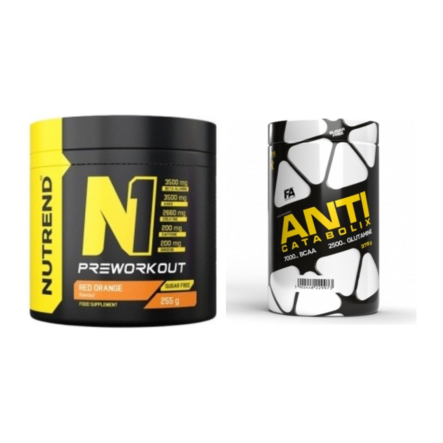 Trainings-Set: Nutrend N1 Preworkout 255g + FA Nutrition Anticatabolix – alle enthaltenen Artikel