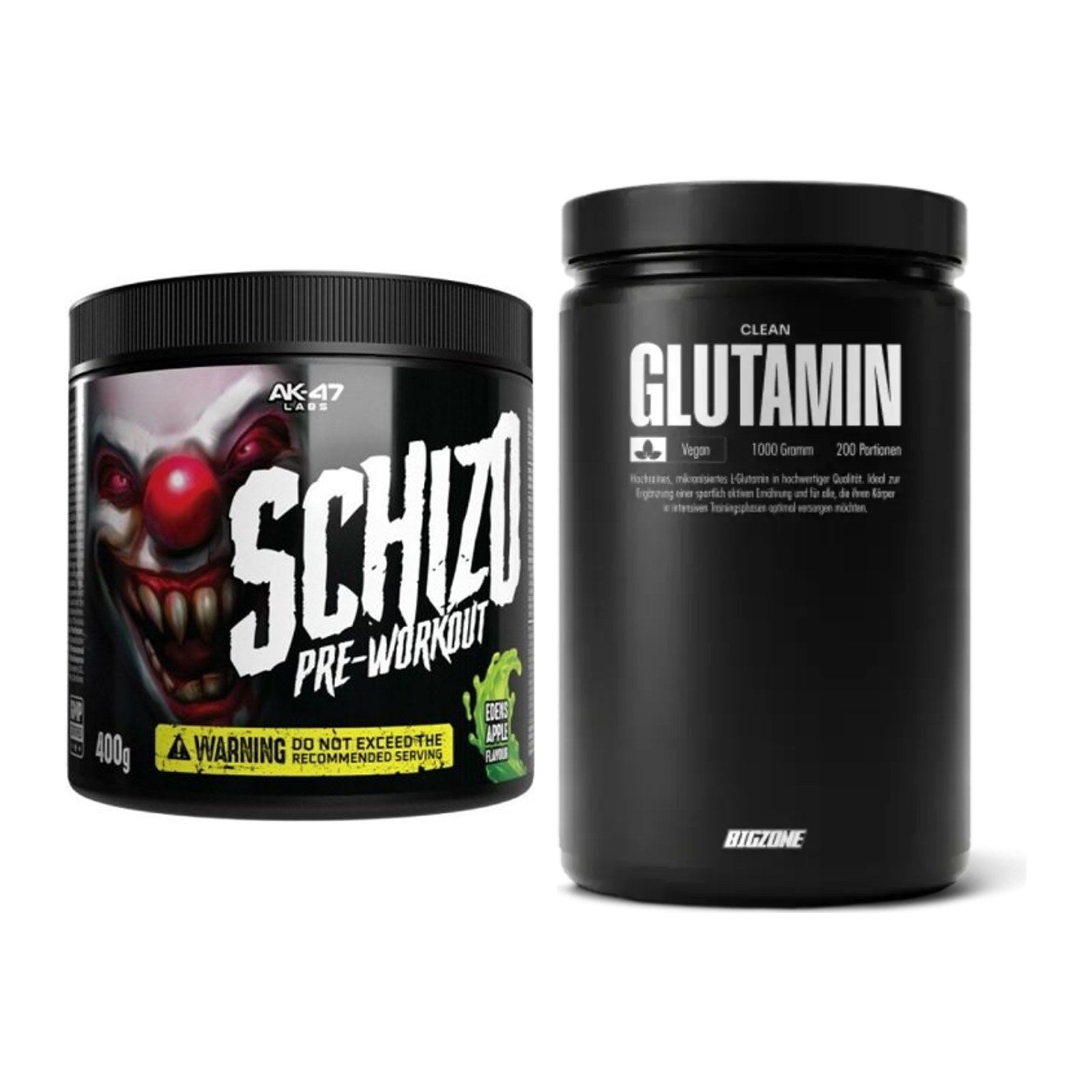 Trainings-Set: AK47 Labs Schizo Pre-Workout + Big Zone Glutamin – alle enthaltenen Artikel