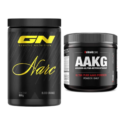 Тренировъчен комплект: GN Narc + Sinob Core Arginine AAKG на прах - всички артикули са включени