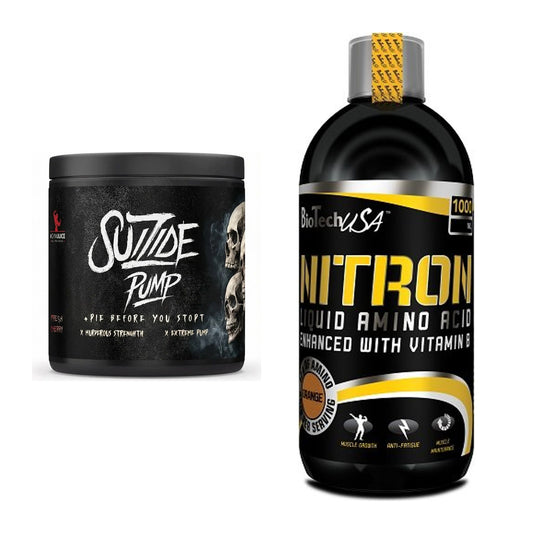 Trainings-Set: #GYMJUICE SUIZIDE PUMP + BioTech Liquid Amino – alle enthaltenen Artikel