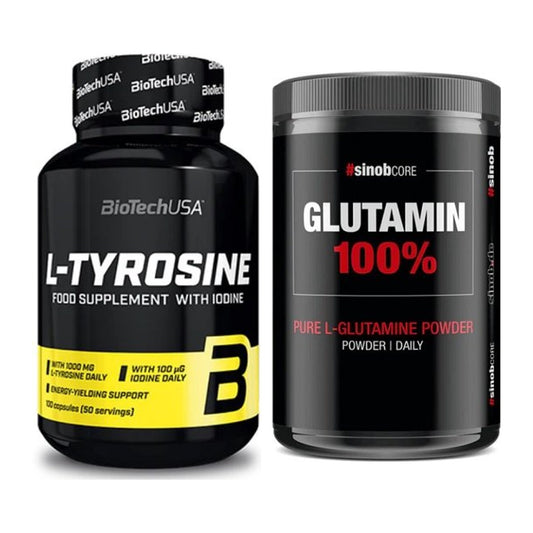 Trainings-Set: BioTech Tyrosine + Sinob Core L-Glutamin – alle enthaltenen Artikel