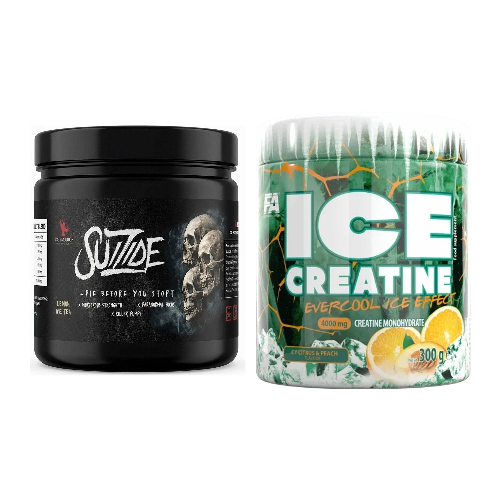 Trainings-Set: #GYMJUICE SUIZIDE Booster + FA Nutrition ICE Creatine – alle enthaltenen Artikel