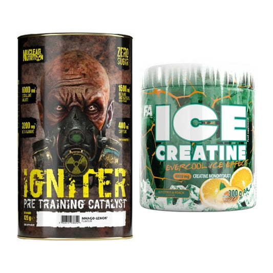 Set de antrenament: Nuclear Nutrition IGNITER + FA Nutrition ICE Creatine - toate articolele incluse