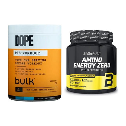 Trainings-Set: Bulk Dope Pre-Workout 30 + BioTech Amino Energy Zero – alle enthaltenen Artikel