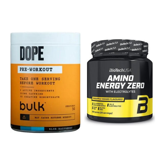 Trainings-Set: Bulk Dope Pre-Workout 30 + BioTech Amino Energy Zero – alle enthaltenen Artikel