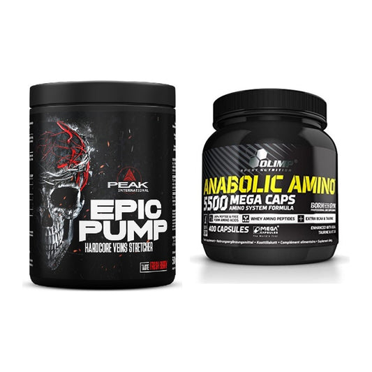 Trainings-Set: Peak EPIC Pump + Olimp Anabolic Amino 5500 Mega – alle enthaltenen Artikel