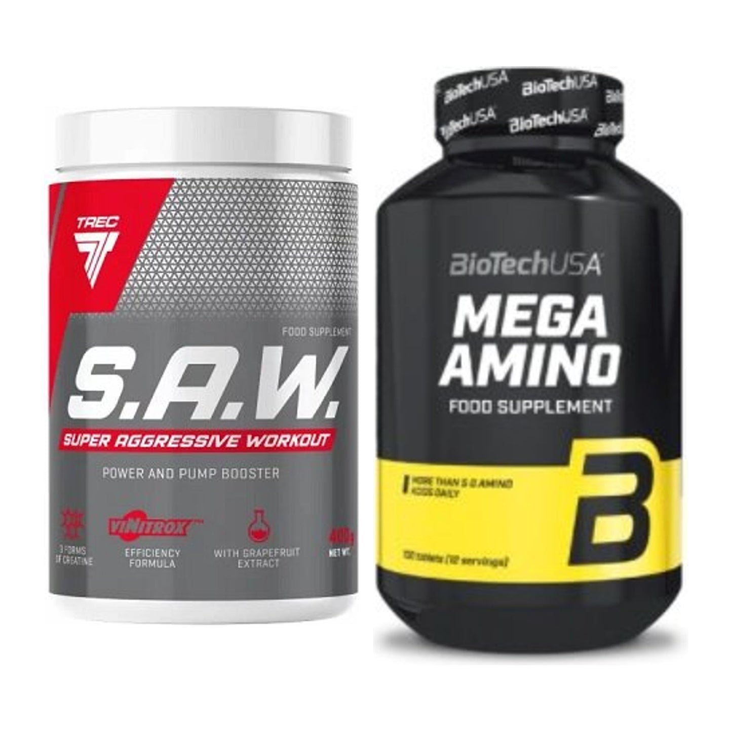 Trainings-Set: Trec Nutrition SAW Booster + BioTech Mega Amino – alle enthaltenen Artikel