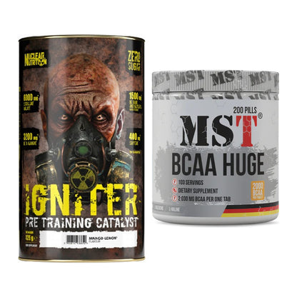 Trainings-Set: Nuclear Nutrition IGNITER + MST BCAA Huge 200 Tabl./ – alle enthaltenen Artikel