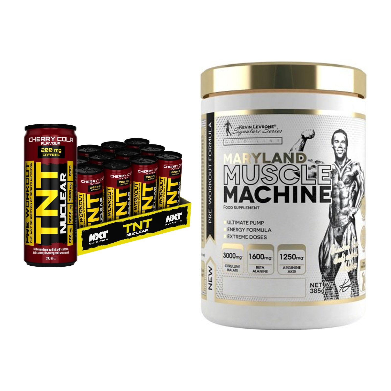 Trainings-Set: NXT Nutrition TNT NUCLEAR + Kevin Levrone Maryland – alle enthaltenen Artikel