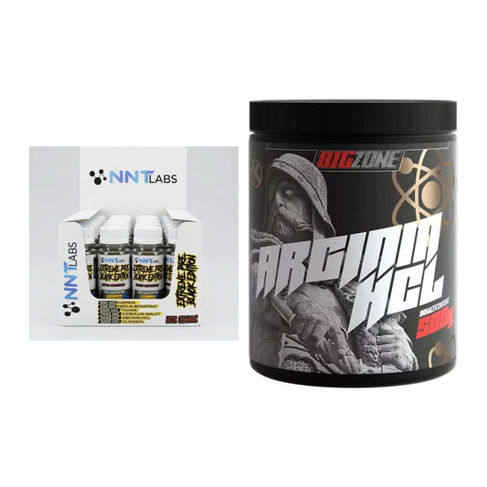 Trainings-Set: NNT Extreme Black Edition Shot + Big Zone Arginine HCl – alle enthaltenen Artikel