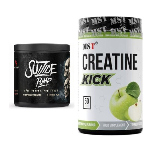 Trainings-Set: #GYMJUICE SUIZIDE PUMP + MST Creatine Kick 500g – alle enthaltenen Artikel